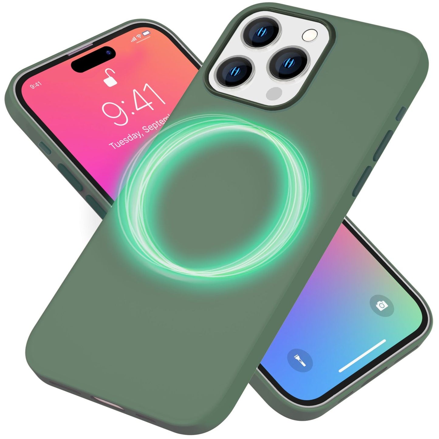 MagSafe Hülle für iPhone 15 Pro Max Liquid Silikon Handyhülle Magnet Case Schutz