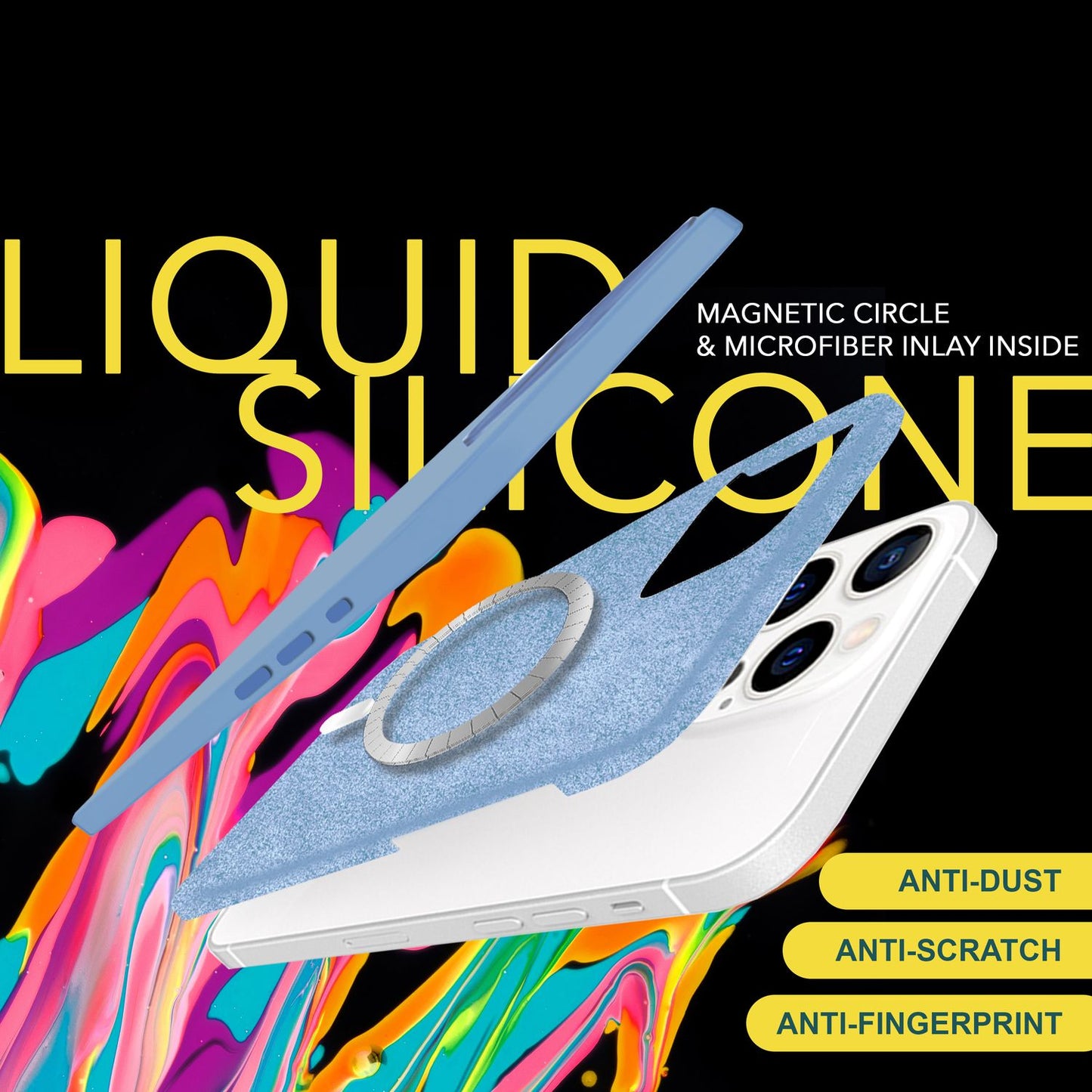 MagSafe Hülle für iPhone 15 Pro Max Liquid Silikon Handyhülle Magnet Case Schutz