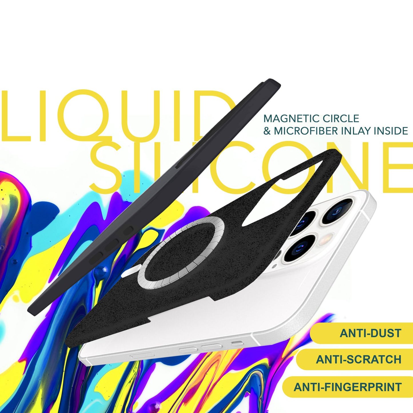 MagSafe Hülle für iPhone 15 Pro Max Liquid Silikon Handyhülle Magnet Case Schutz