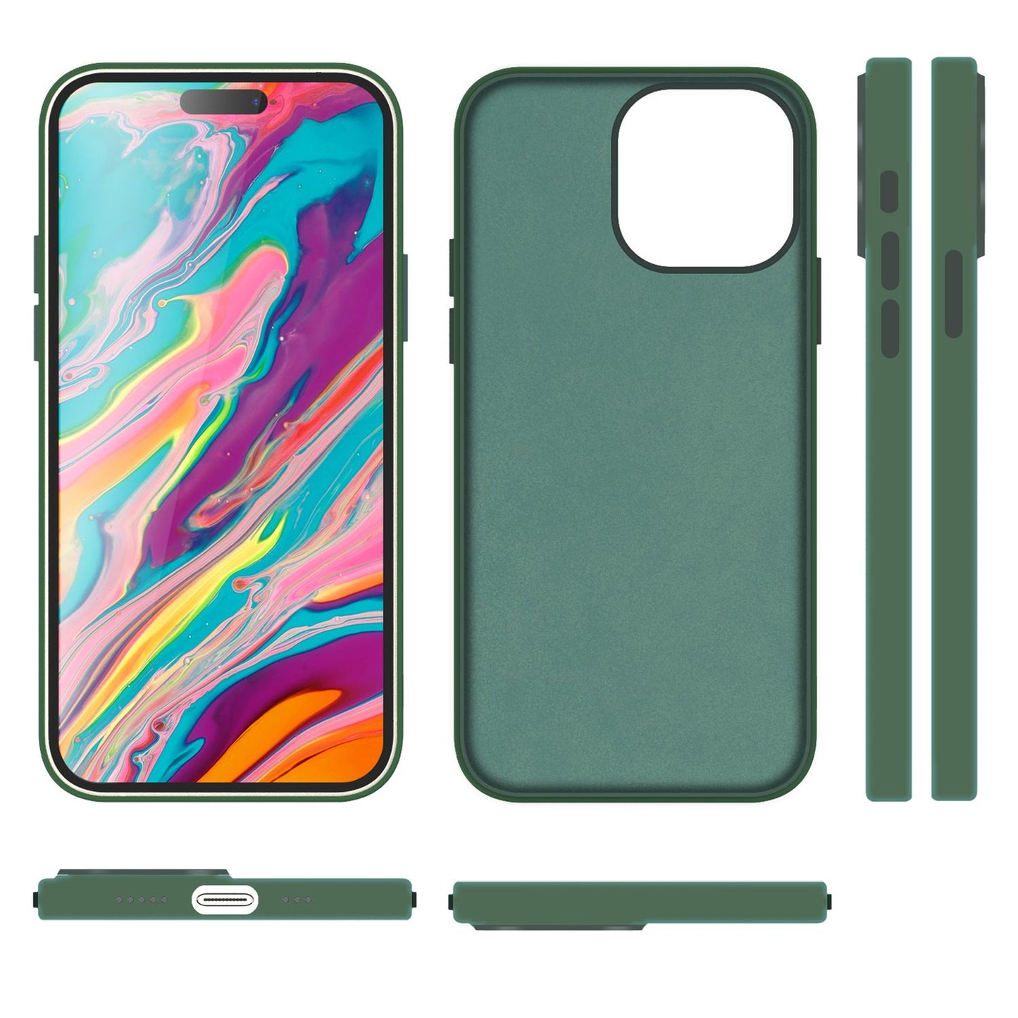 MagSafe Hülle für iPhone 15 Pro Max Liquid Silikon Handyhülle Magnet Case Schutz