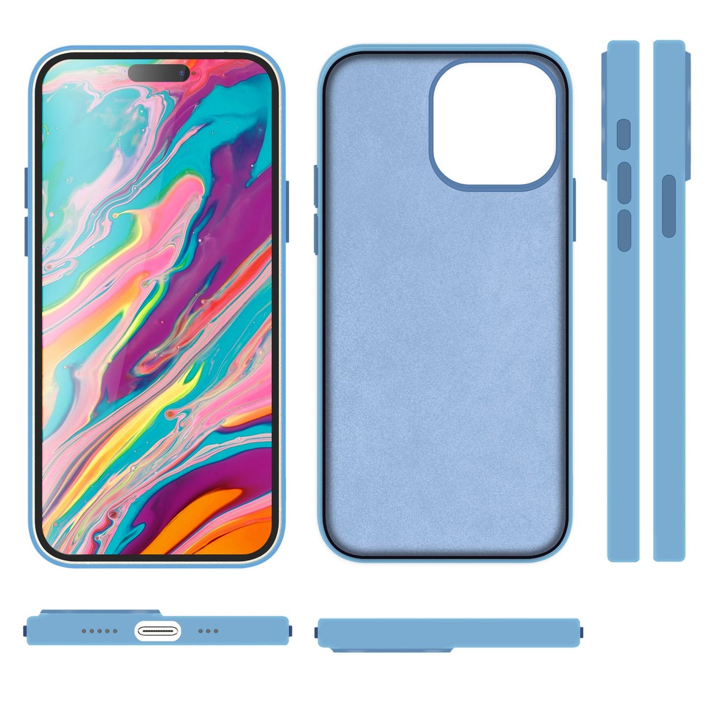 MagSafe Hülle für iPhone 15 Pro Max Liquid Silikon Handyhülle Magnet Case Schutz