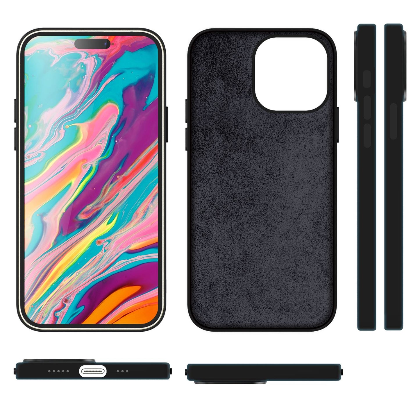 MagSafe Hülle für iPhone 15 Pro Max Liquid Silikon Handyhülle Magnet Case Schutz