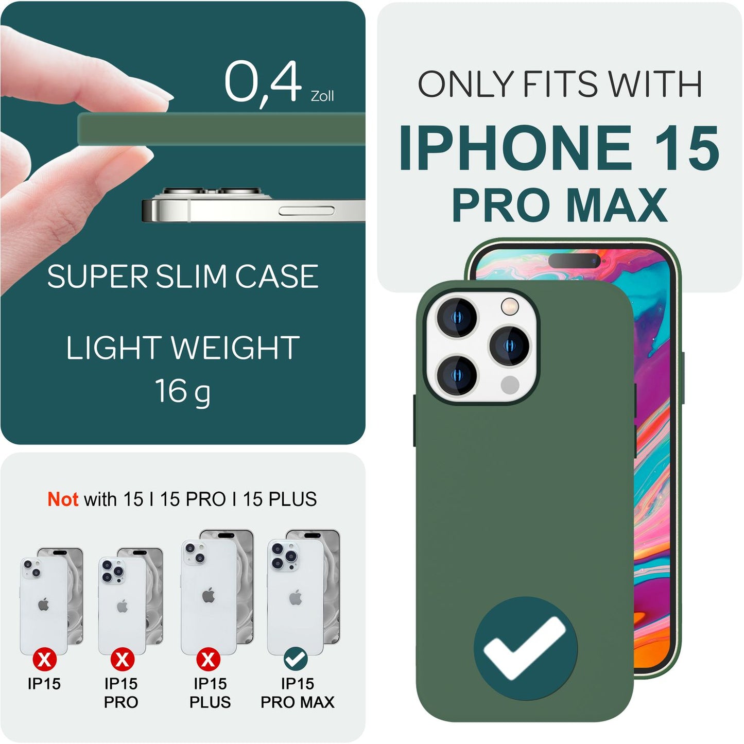 MagSafe Hülle für iPhone 15 Pro Max Liquid Silikon Handyhülle Magnet Case Schutz