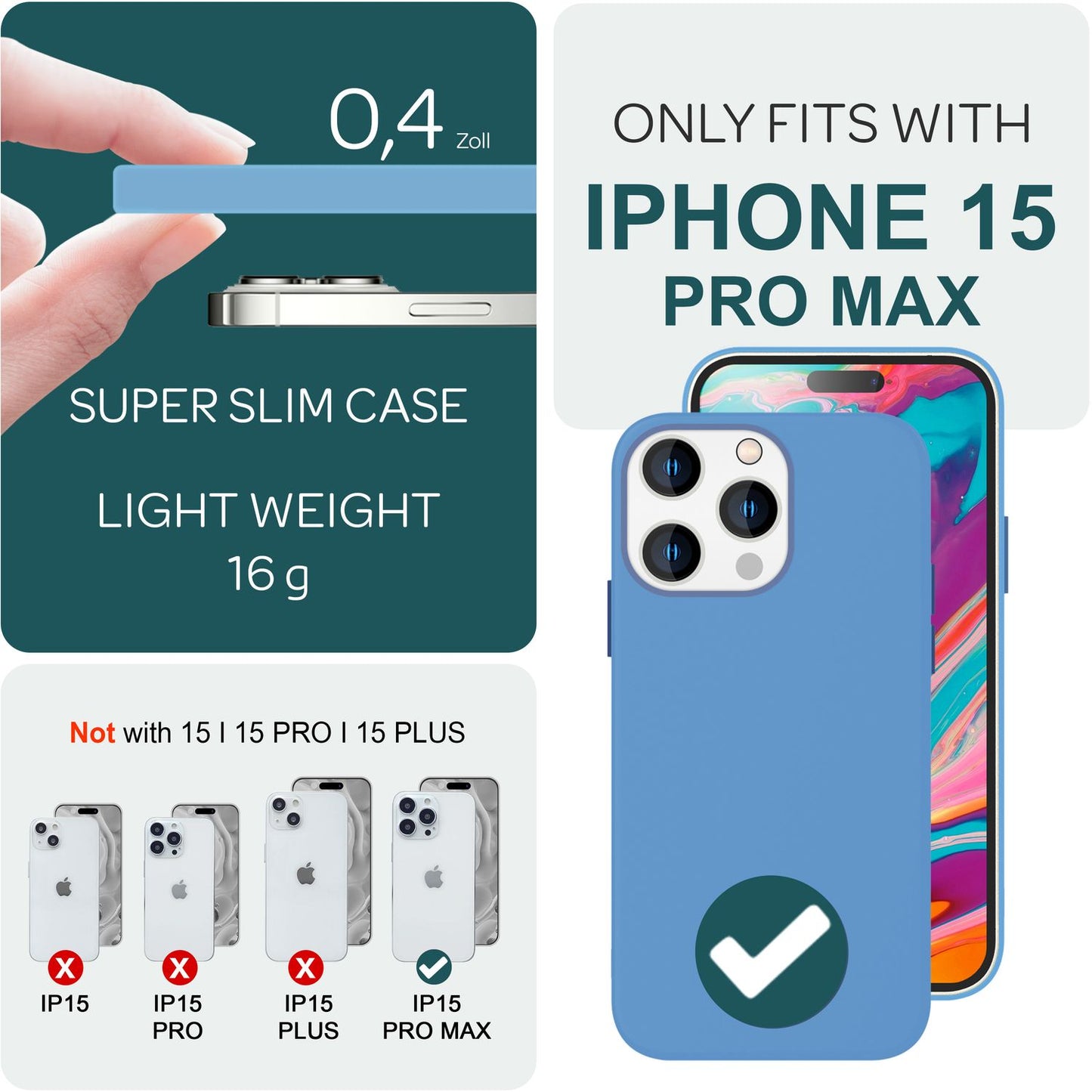 MagSafe Hülle für iPhone 15 Pro Max Liquid Silikon Handyhülle Magnet Case Schutz