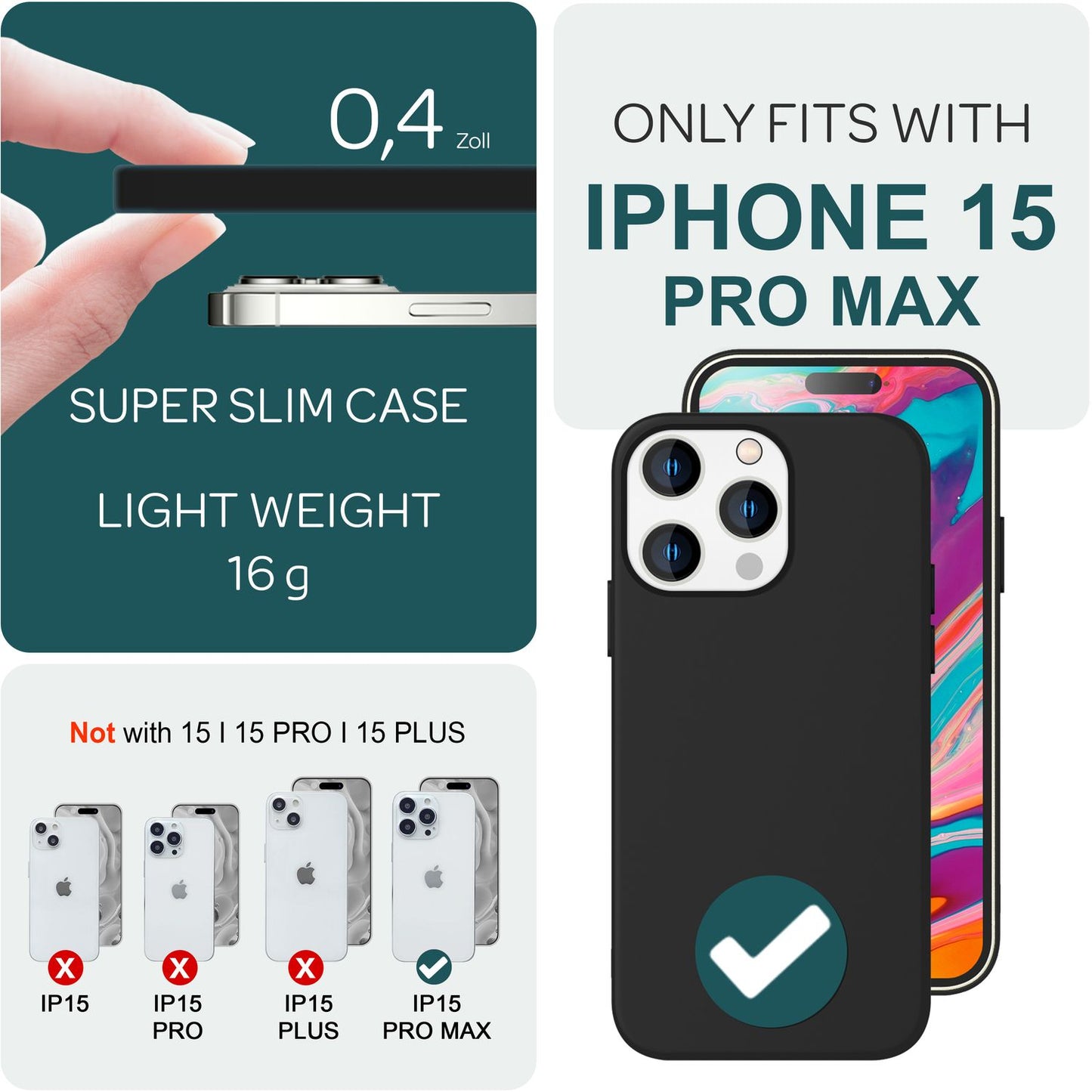 MagSafe Hülle für iPhone 15 Pro Max Liquid Silikon Handyhülle Magnet Case Schutz