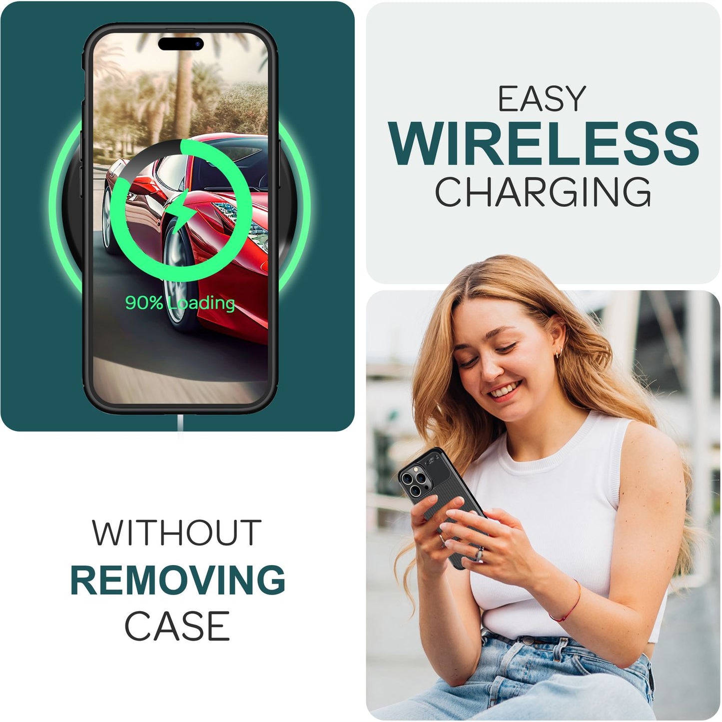 Husă pentru iPhone 15 Pro, aspect carbon, husă de telefon din silicon, geantă de protecție