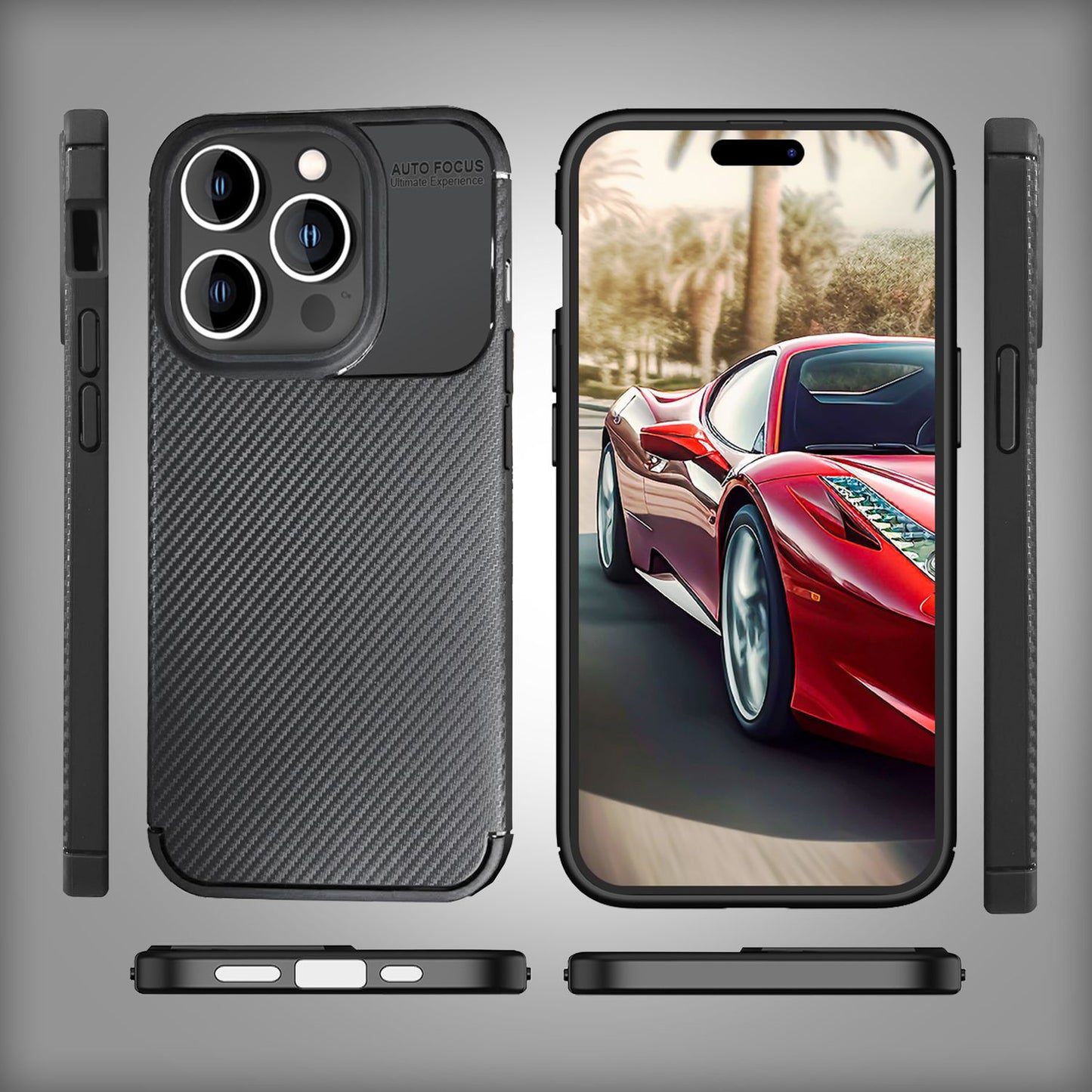 Husă pentru iPhone 15 Pro Max, aspect carbon, husă de telefon din silicon, husă de protecție