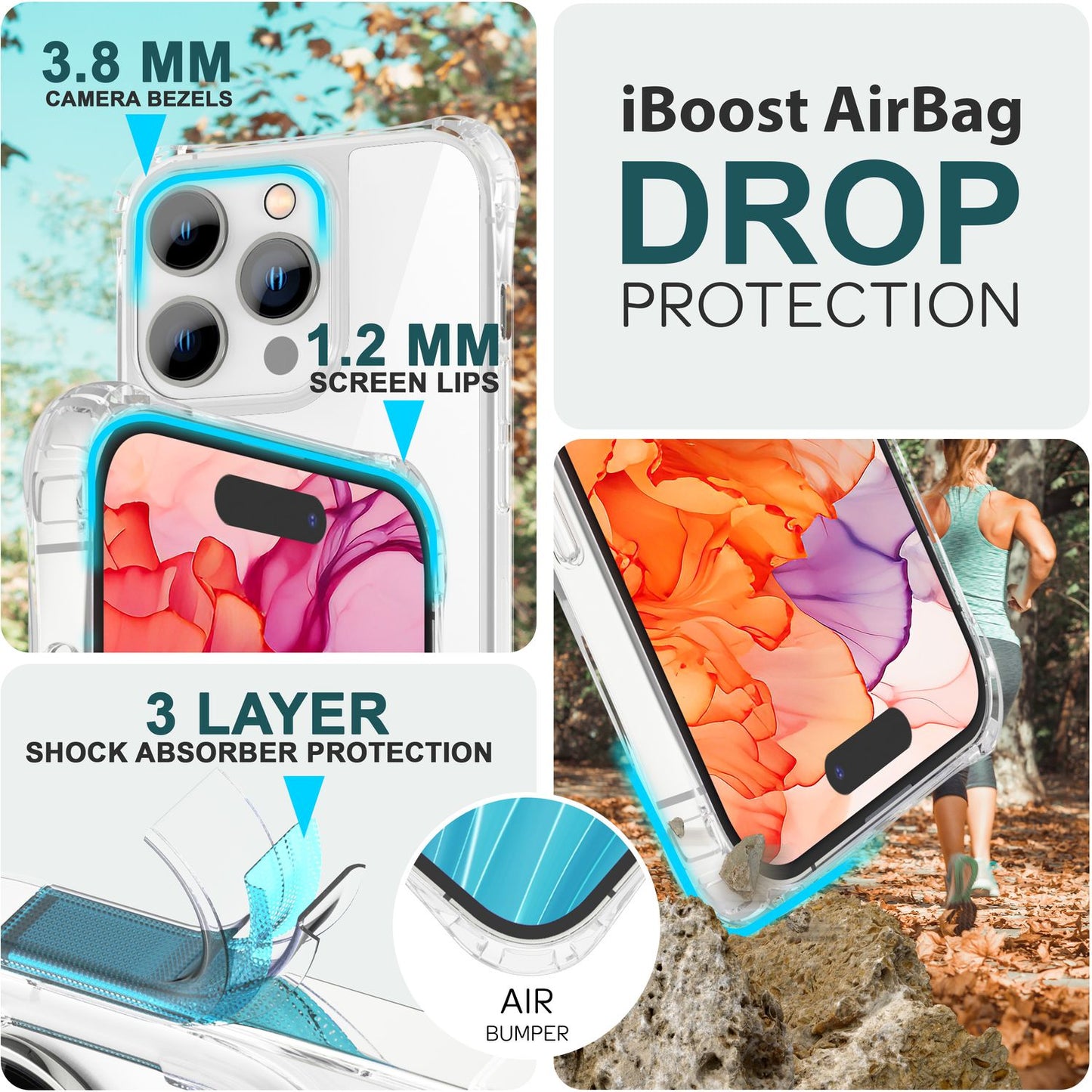 Hülle mit Band für iPhone 15 Pro Max Handyhülle Umhängen Handy Kette Case Kordel