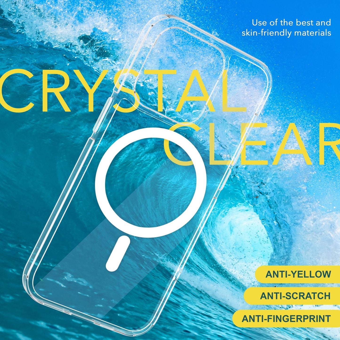 MagSafe Hülle Klar für iPhone 15 Pro Clear Hard Case Schutz Tasche Handyhülle PC