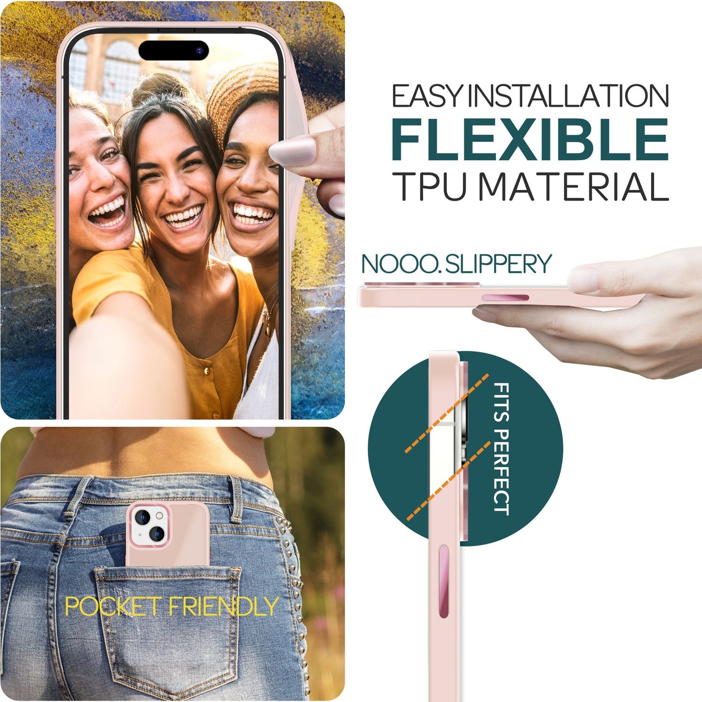 Carcasă hibridă pentru iPhone 15, carcasă mată, carcasă de telefon cu margine protectoare, husă de protecție, husă