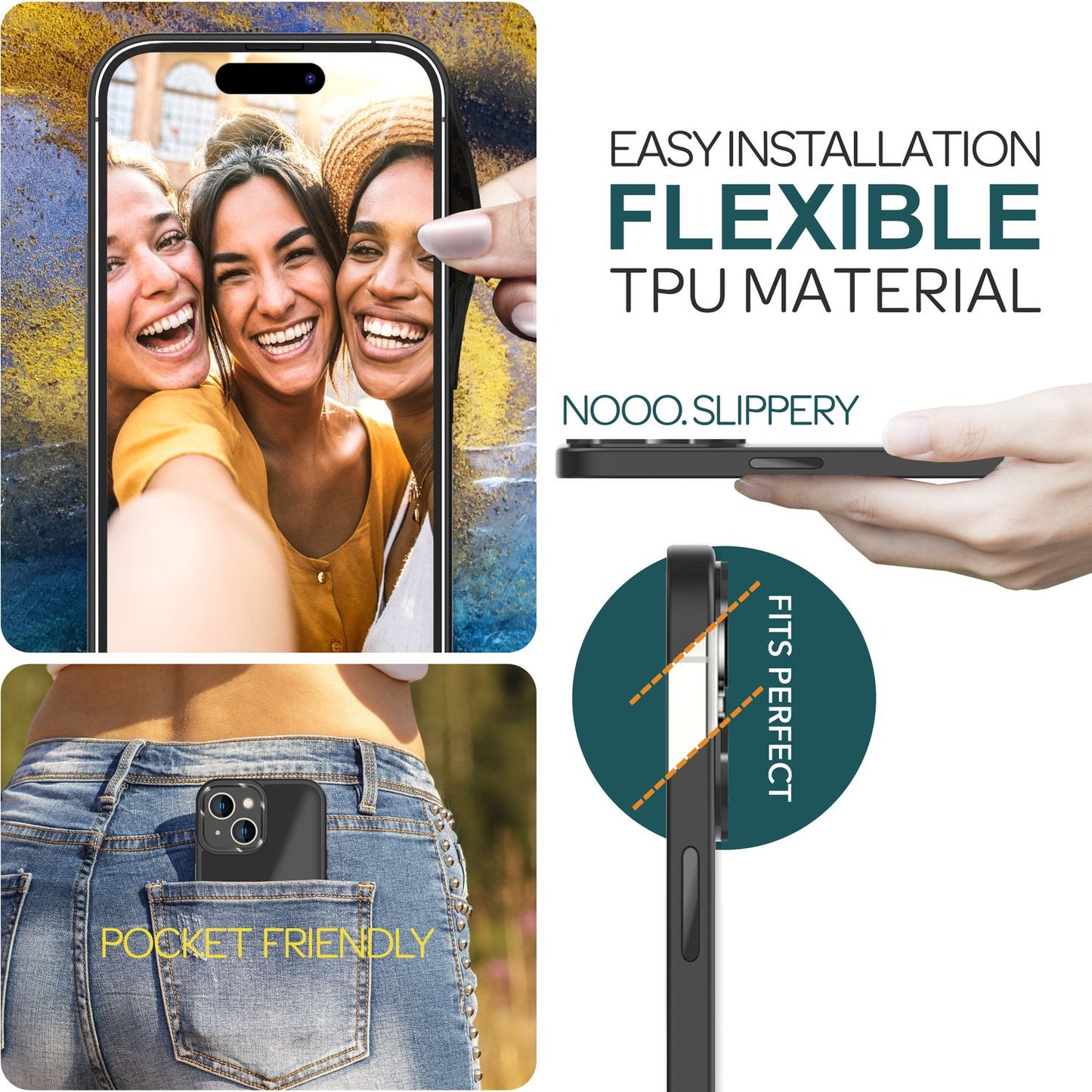 Carcasă hibridă pentru iPhone 15, carcasă mată, carcasă de telefon cu margine protectoare, husă de protecție, husă