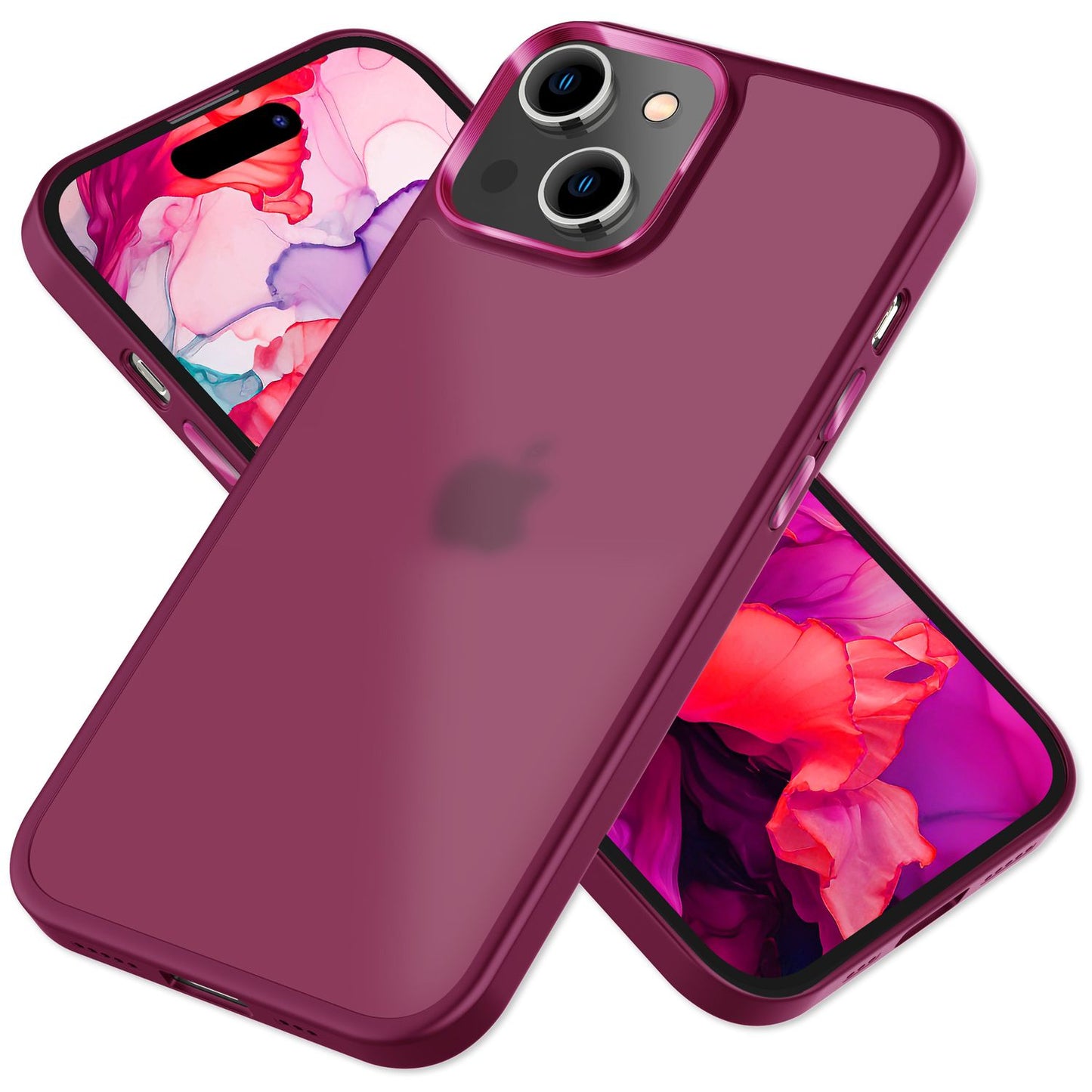 Hybrid Hülle für iPhone 15 Plus Frosted Case Schutz Rand Handyhülle Handy Tasche