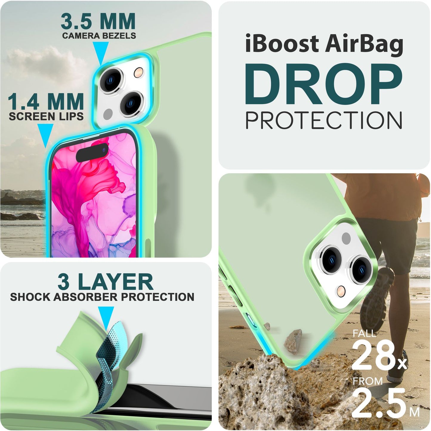 Hybrid Hülle für iPhone 15 Plus Frosted Case Schutz Rand Handyhülle Handy Tasche