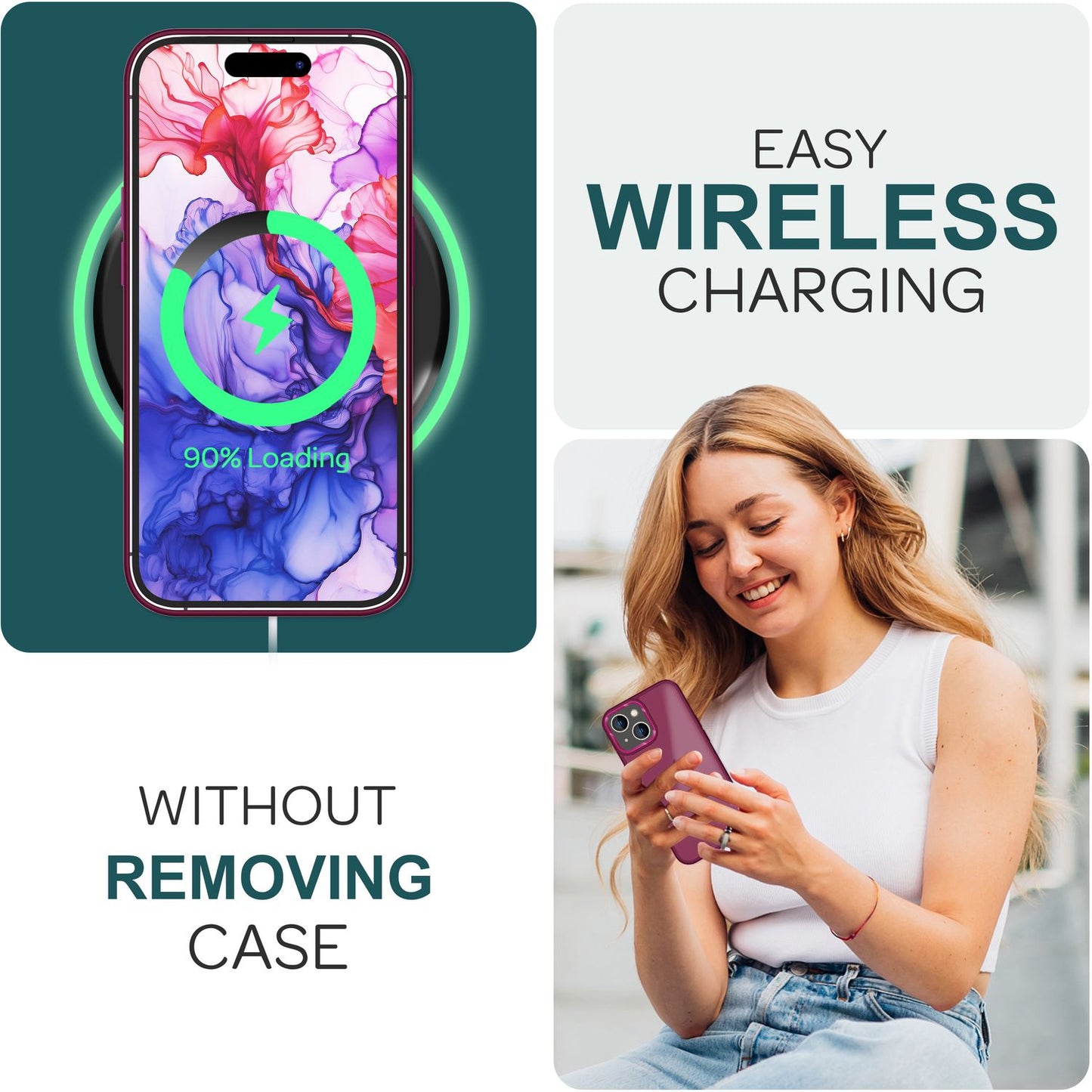 Hybrid Hülle für iPhone 15 Plus Frosted Case Schutz Rand Handyhülle Handy Tasche