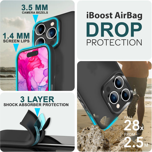 Carcasă hibridă pentru iPhone 15 Pro, carcasă mată, margine de protecție, husă de telefon, husă de telefon