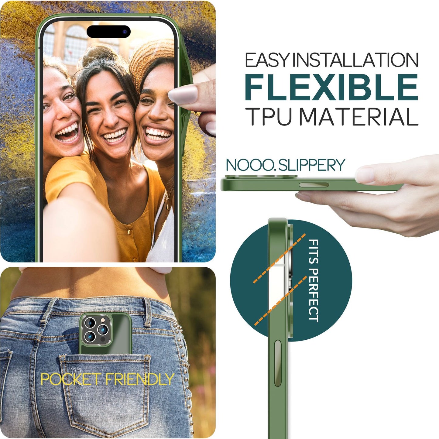 Carcasă hibridă pentru iPhone 15 Pro, carcasă mată, margine de protecție, husă de telefon, husă de telefon