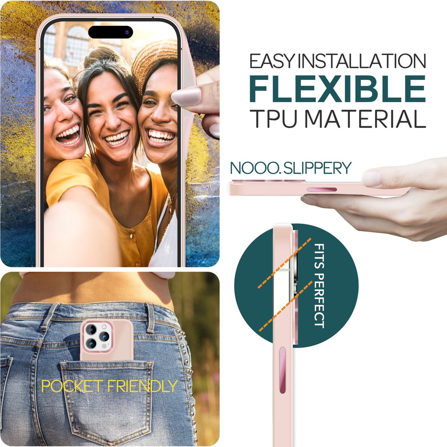 Carcasă hibridă pentru iPhone 15 Pro, carcasă mată, margine de protecție, husă de telefon, husă de telefon