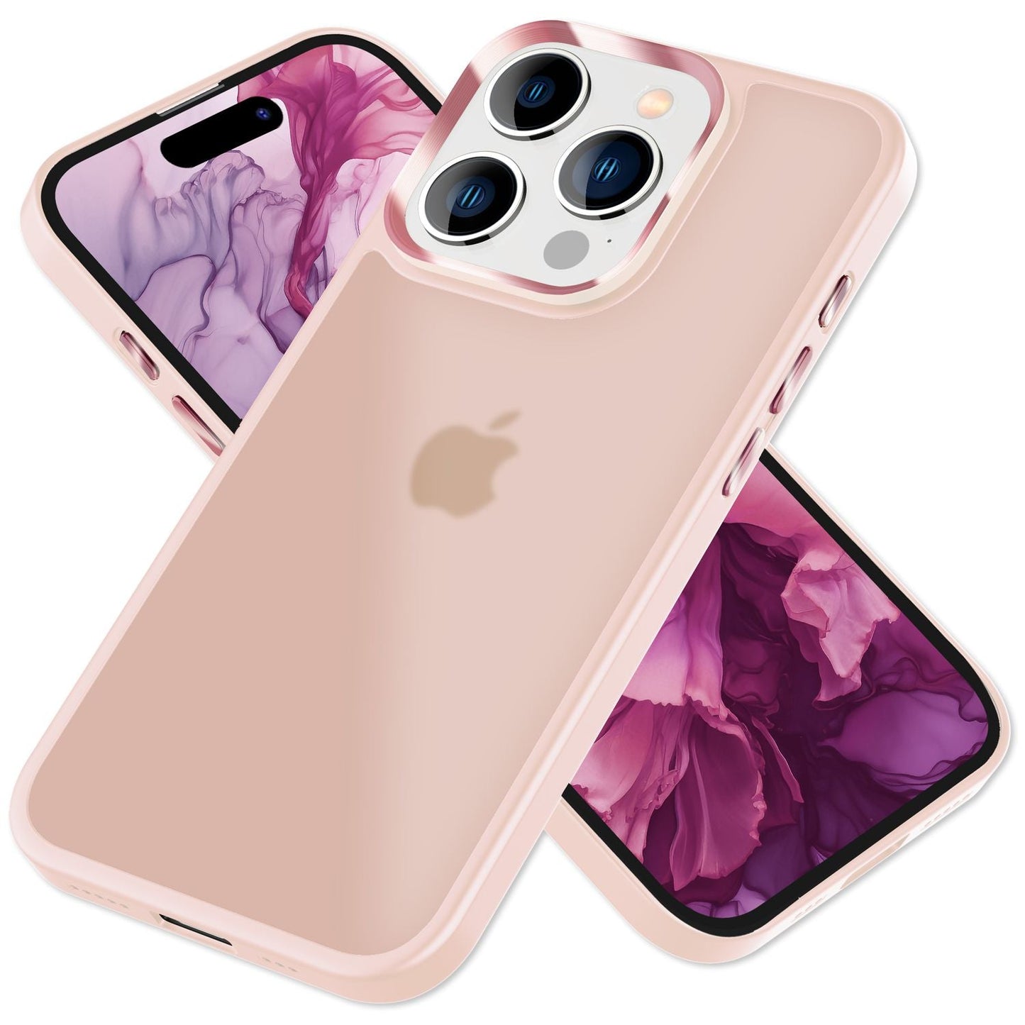 Hybrid Hülle für iPhone 15 Pro Max Frosted Case Schutz Rand Magnet Handyhülle