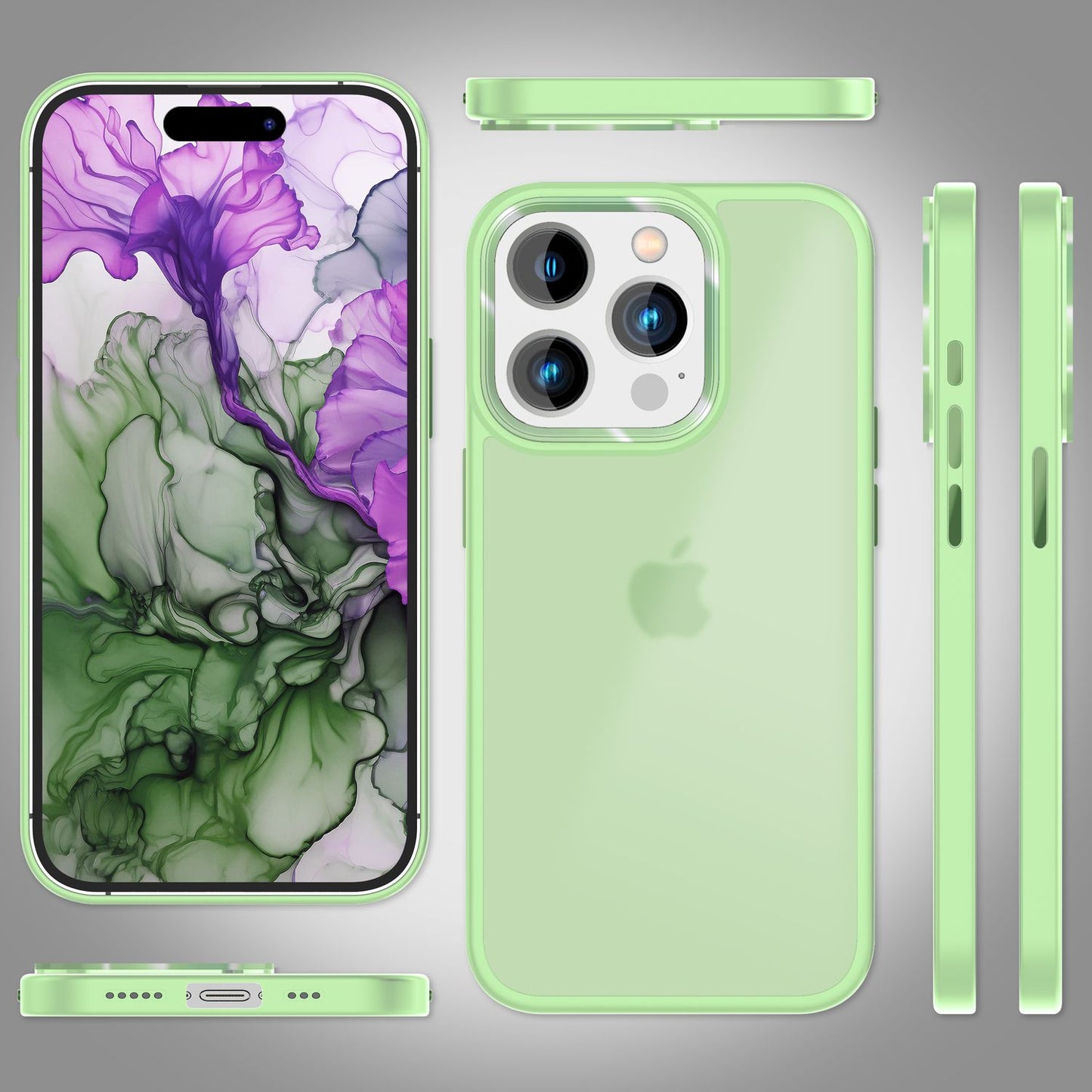 Hybrid Hülle für iPhone 15 Pro Max Frosted Case Schutz Rand Magnet Handyhülle