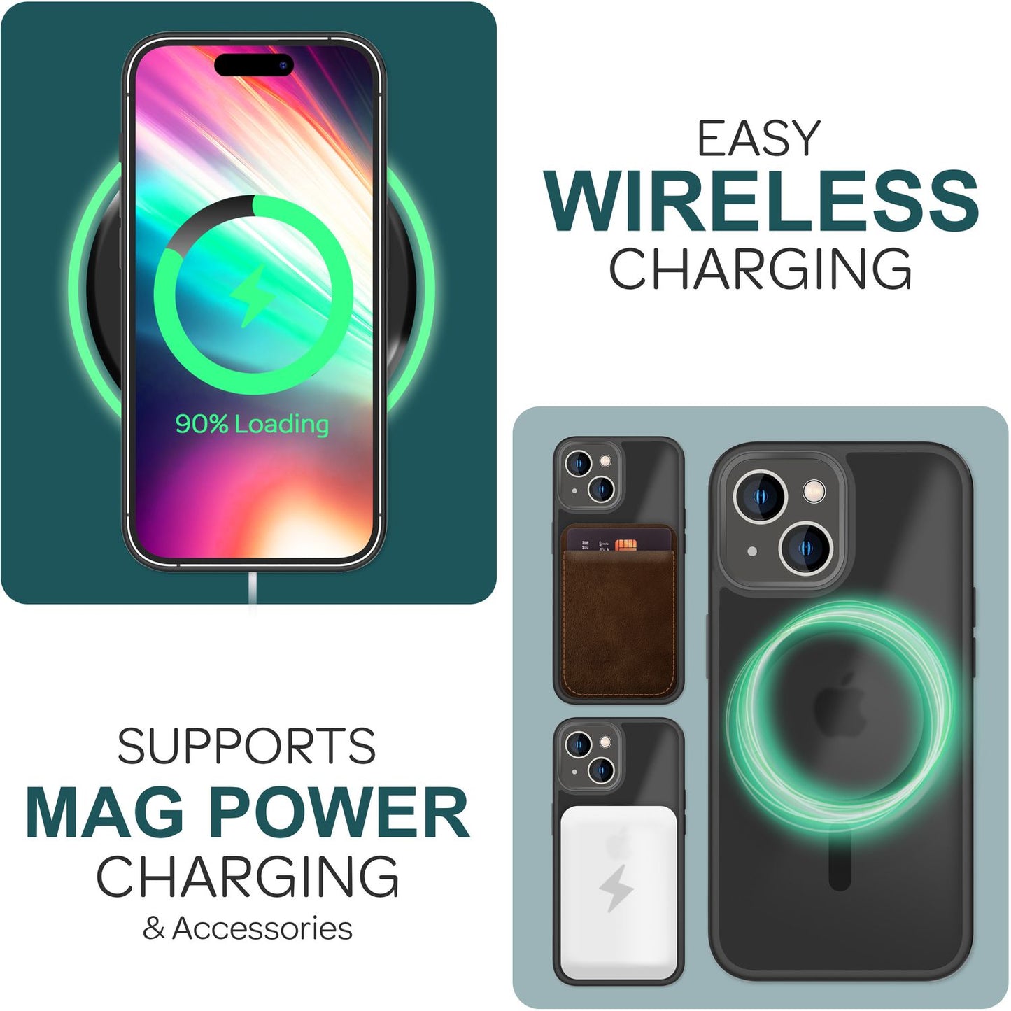 Carcasă Mattex MagPower MagSafe - Perfect potrivită pentru iPhone 15, carcasă rigidă mată, grosime 1,2 mm, material hibrid