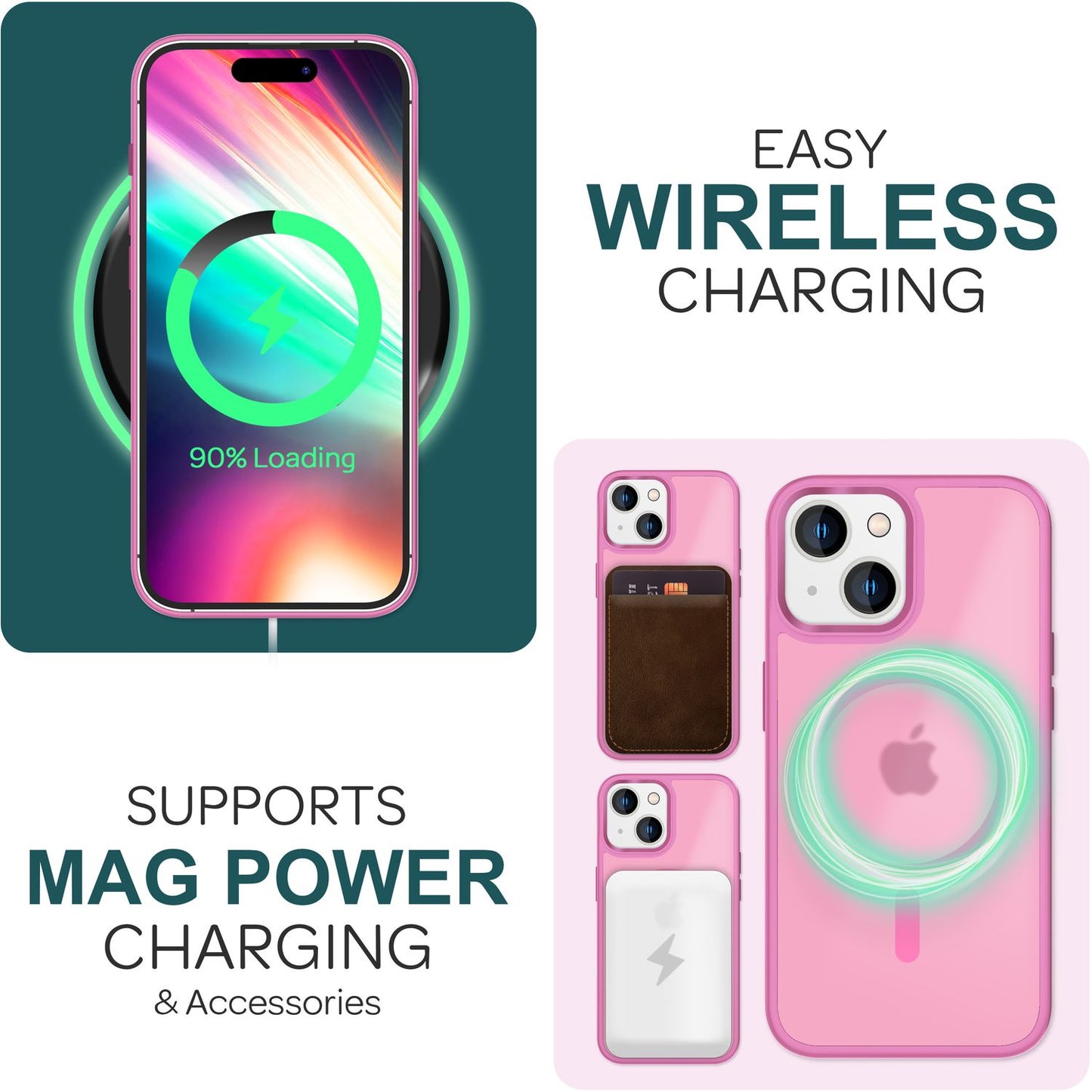 Carcasă Mattex MagPower MagSafe - Perfect potrivită pentru iPhone 15, carcasă rigidă mată, grosime 1,2 mm, material hibrid