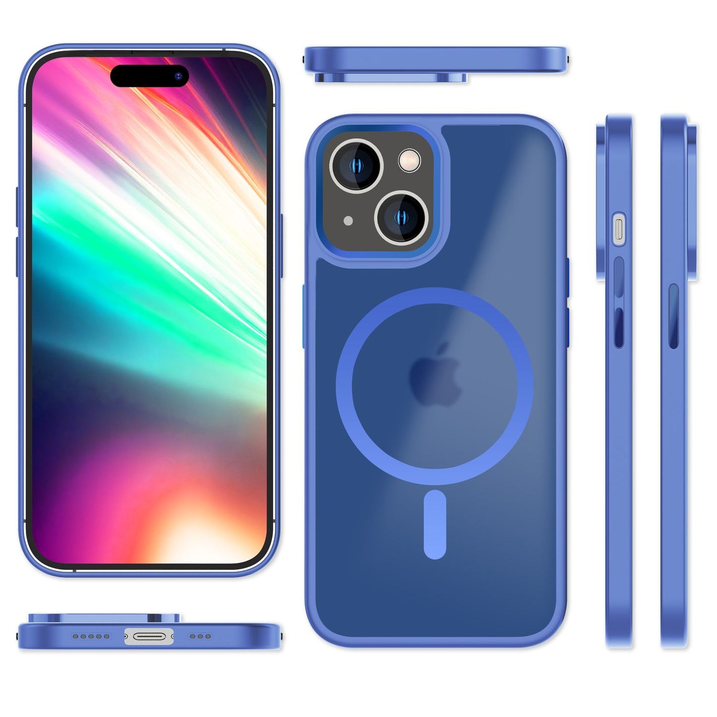 Carcasă Mattex MagPower MagSafe - Perfect potrivită pentru iPhone 15, carcasă rigidă mată, grosime 1,2 mm, material hibrid