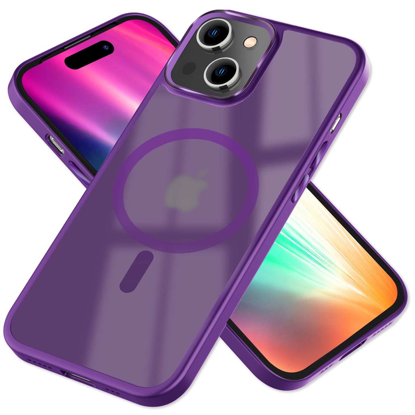 MagSafe Hülle Hybrid für iPhone 15 Plus Frosted Hard Case Schutz Rand Handyhülle