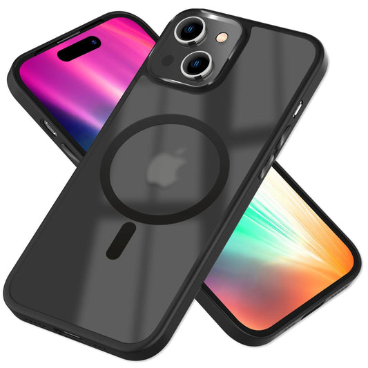 MagSafe Hülle Hybrid für iPhone 15 Plus Frosted Hard Case Schutz Rand Handyhülle