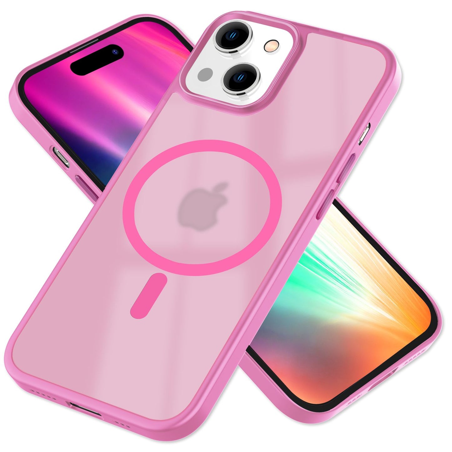 MagSafe Hülle Hybrid für iPhone 15 Plus Frosted Hard Case Schutz Rand Handyhülle