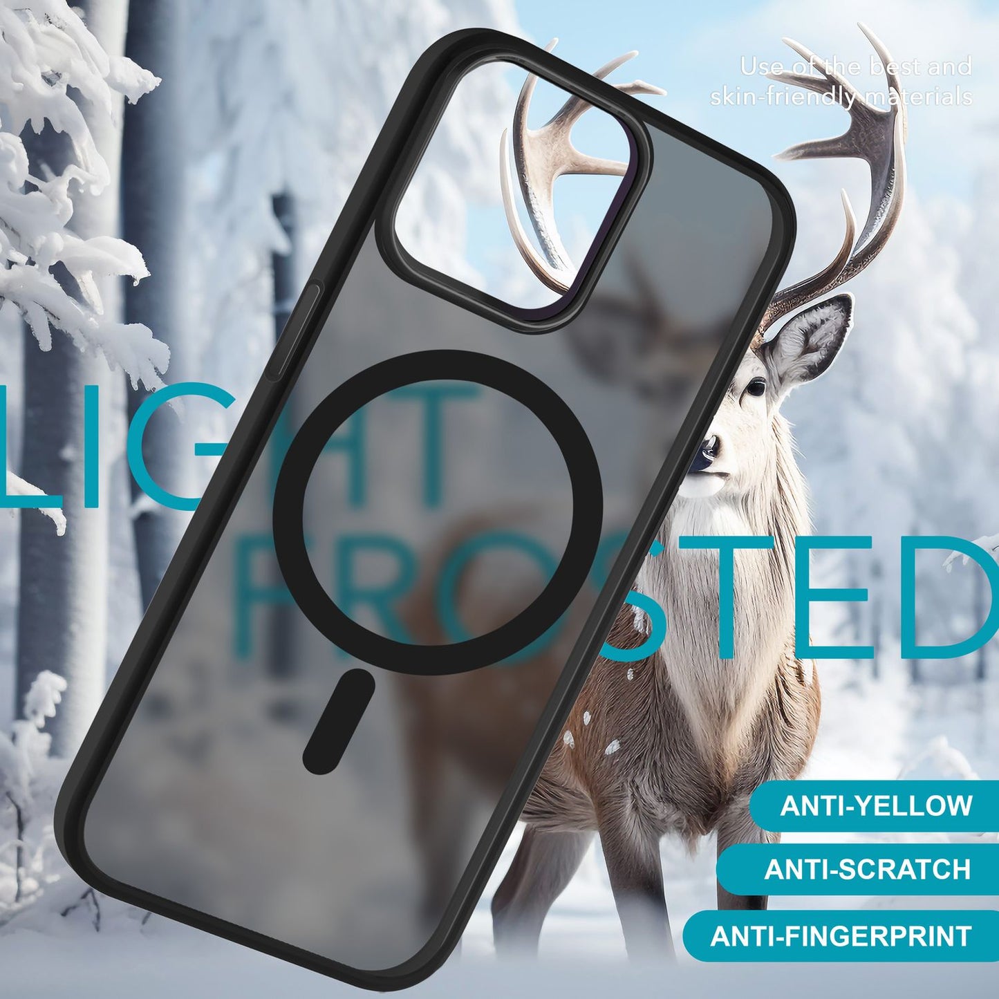 Carcasă hibridă MagSafe pentru iPhone 15 Pro Max, carcasă rigidă mată, carcasă de protecție pentru telefon