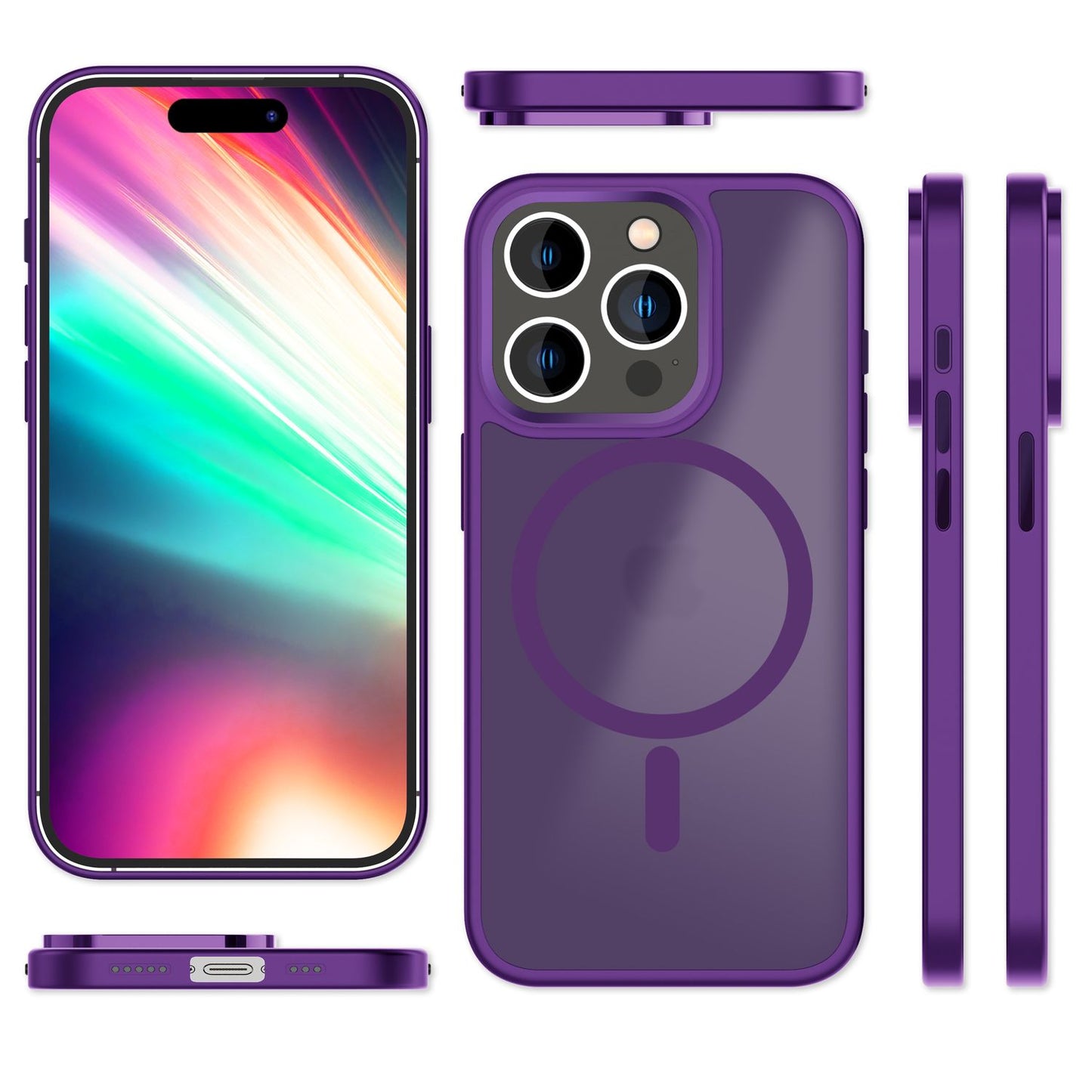 Carcasă hibridă MagSafe pentru iPhone 15 Pro Max, carcasă rigidă mată, carcasă de protecție pentru telefon