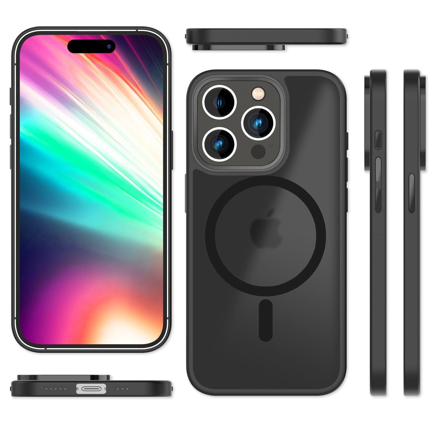 Carcasă hibridă MagSafe pentru iPhone 15 Pro Max, carcasă rigidă mată, carcasă de protecție pentru telefon