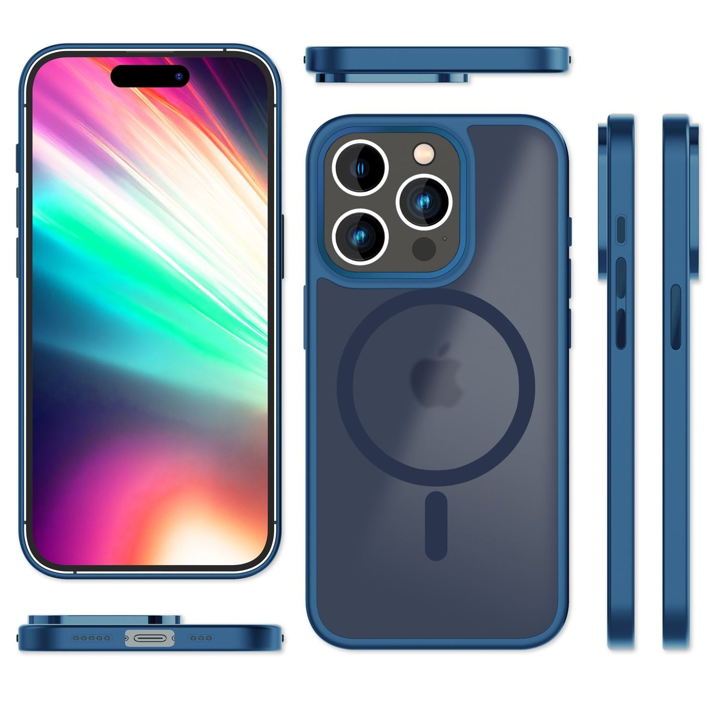 Carcasă hibridă MagSafe pentru iPhone 15 Pro Max, carcasă rigidă mată, carcasă de protecție pentru telefon