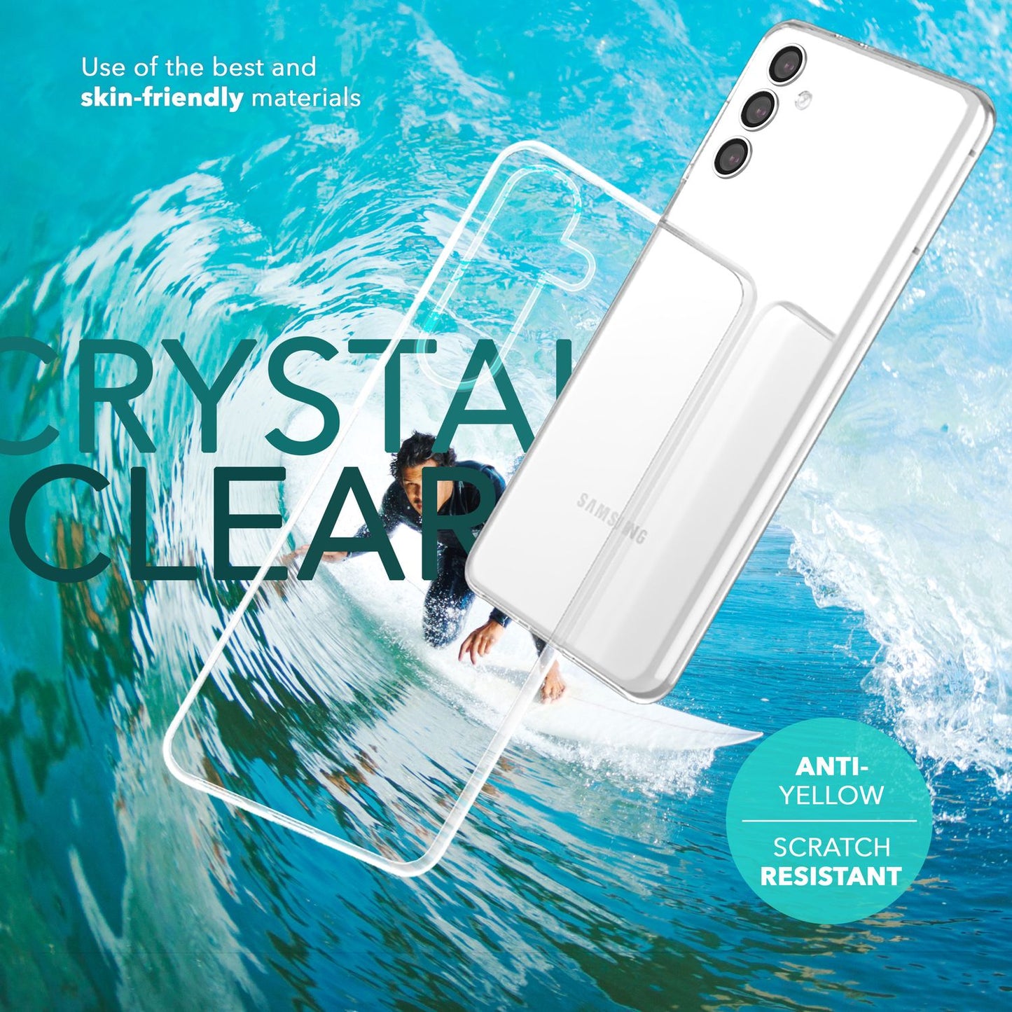 NALIA Stabile Klare Schutzhülle für Samsung Galaxy S24 Plus Hülle, Transparent mit harter Rückseite & Silikon-Rahmen