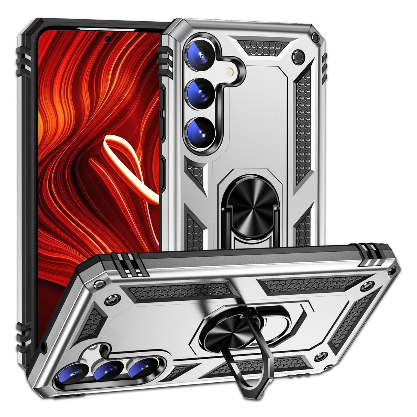 NALIA Military-Style Ringhülle für Samsung Galaxy S24 Plus Hülle, Extrem Robust & Schock-Resistent, Outdoor Schutzhülle