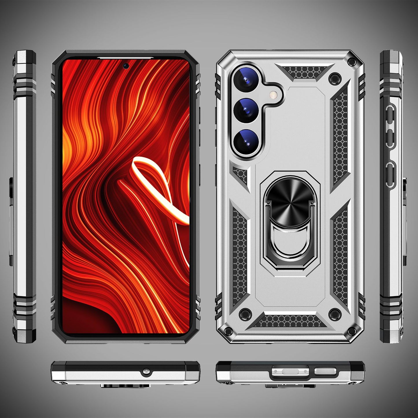 NALIA Military-Style Ringhülle für Samsung Galaxy S24 Plus Hülle, Extrem Robust & Schock-Resistent, Outdoor Schutzhülle