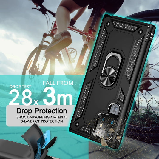 NALIA Military-Style Ringhülle Galaxy S24 Ultra Extrem Robuste Schockresistent - Passgenau, Leicht, Hybrid-Material