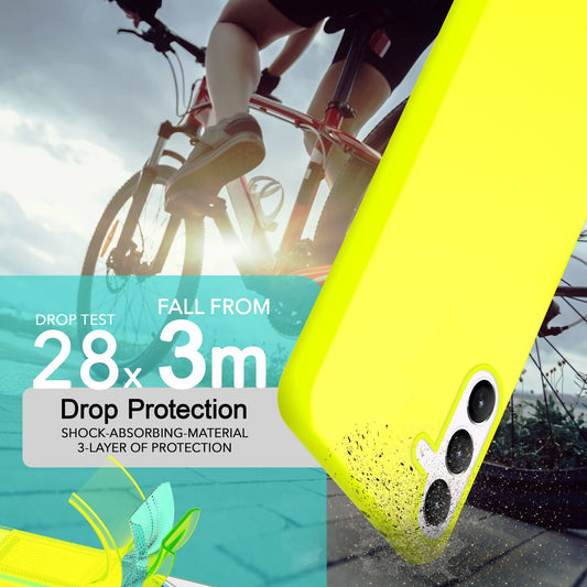 NALIA Farbintensive Neon Silikonhülle für Samsung Galaxy S24 Hülle, Schutzhülle in Bunt Leuchtender Neonfarbe