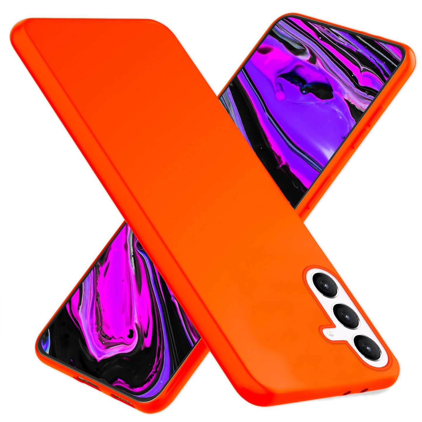 NALIA Farbintensive Neon Silikonhülle - Kompatibel Galaxy S24 Plus, Dünn TPU Schutz, Leuchtende Neonfarbe