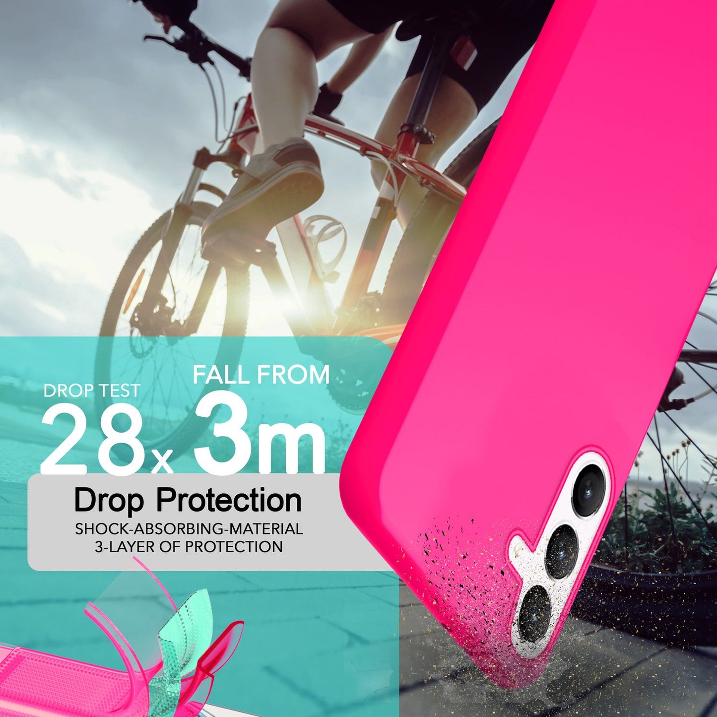 NALIA Farbintensive Neon Silikonhülle - Kompatibel Galaxy S24 Plus, Dünn TPU Schutz, Leuchtende Neonfarbe