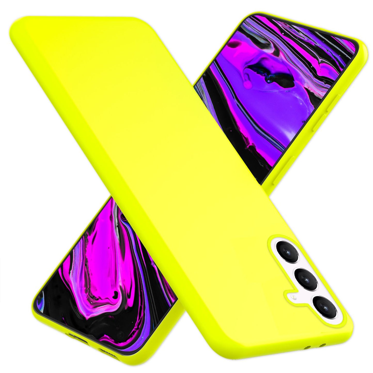 NALIA Farbintensive Neon Silikonhülle - Kompatibel Galaxy S24 Plus, Dünn TPU Schutz, Leuchtende Neonfarbe
