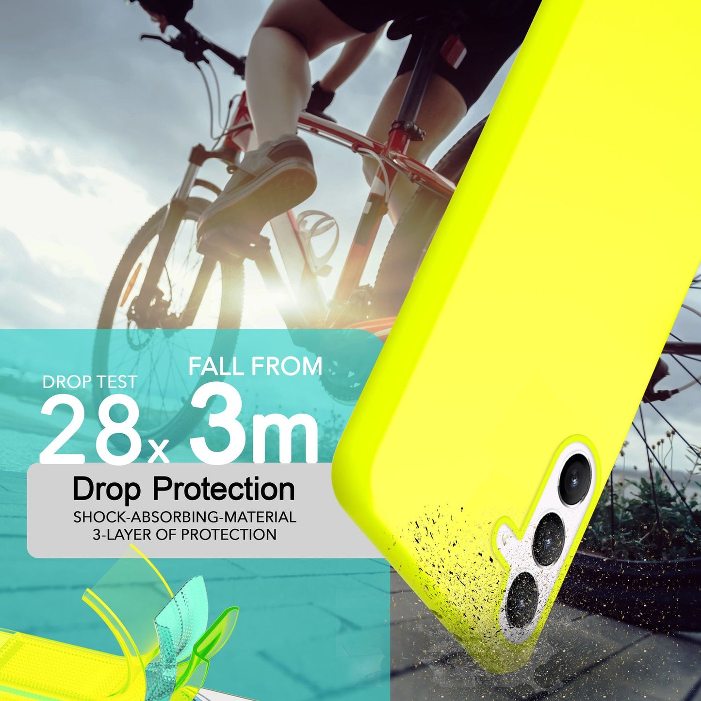 NALIA Farbintensive Neon Silikonhülle - Kompatibel Galaxy S24 Plus, Dünn TPU Schutz, Leuchtende Neonfarbe