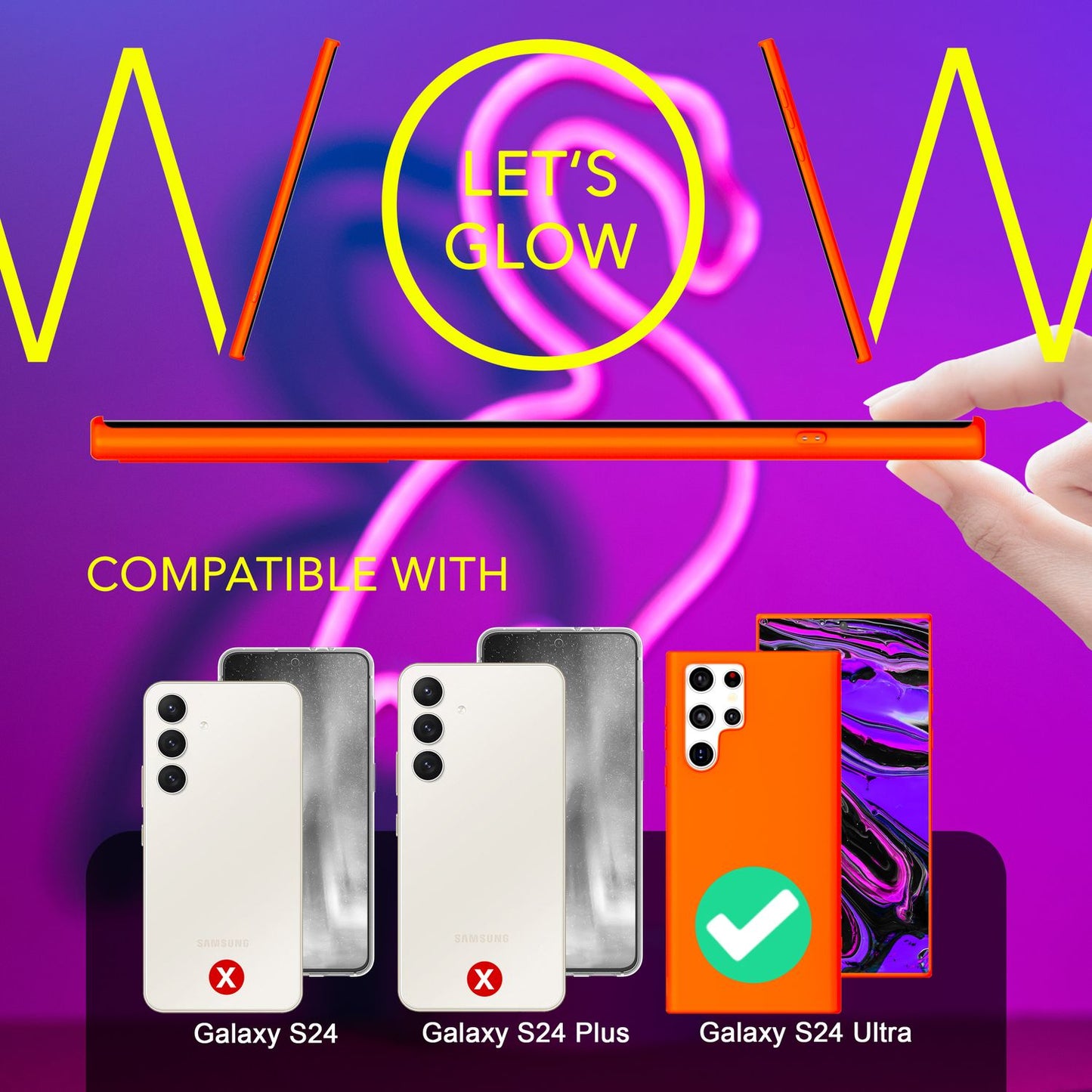 NALIA Farbintensive Neon Silikonhülle - Galaxy S24 Ultra, TPU, 1,2mm