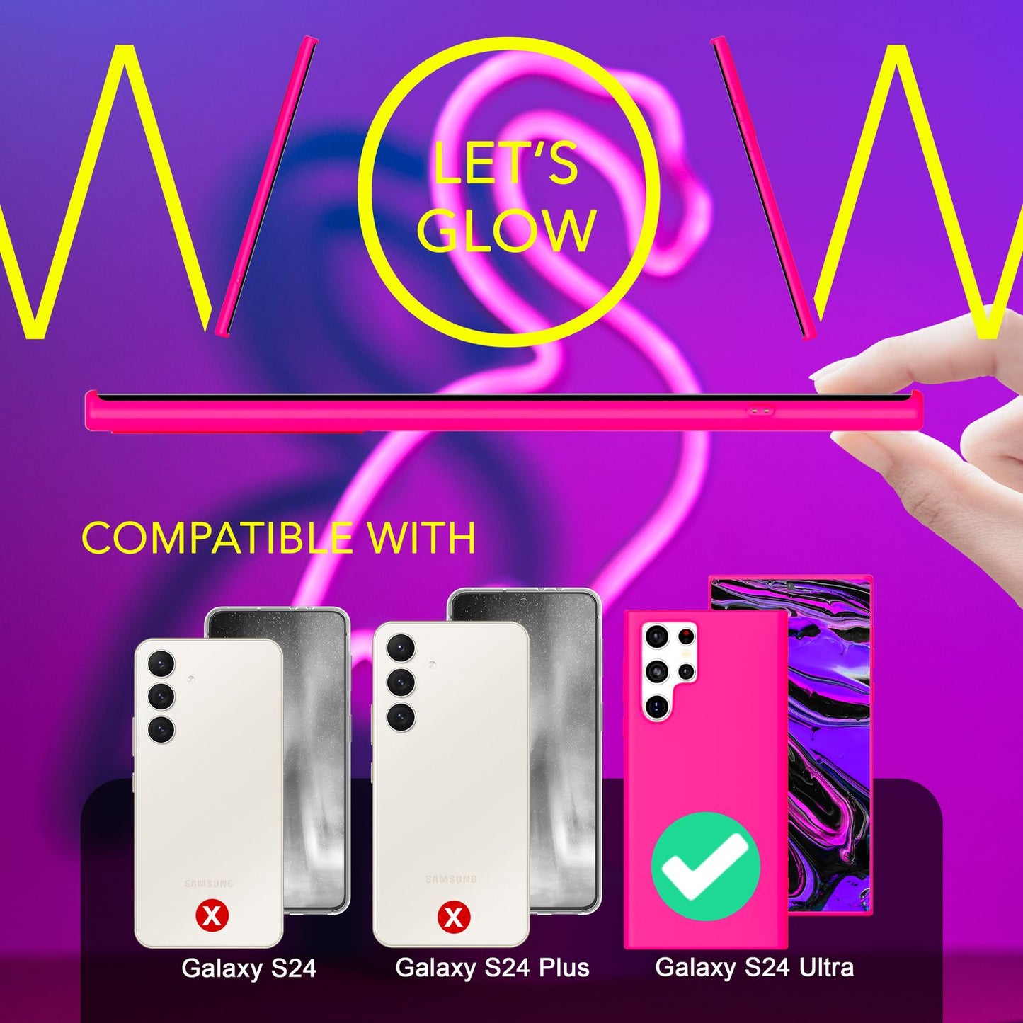 NALIA Farbintensive Neon Silikonhülle - Galaxy S24 Ultra, TPU, 1,2mm