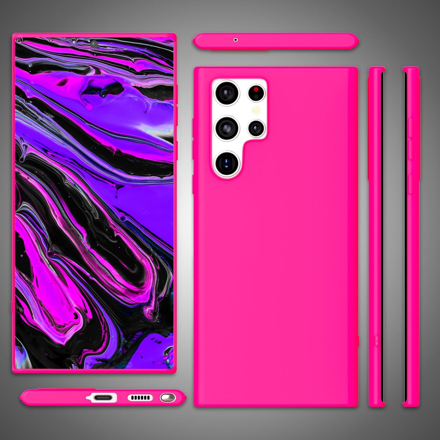 NALIA Farbintensive Neon Silikonhülle - Galaxy S24 Ultra, TPU, 1,2mm