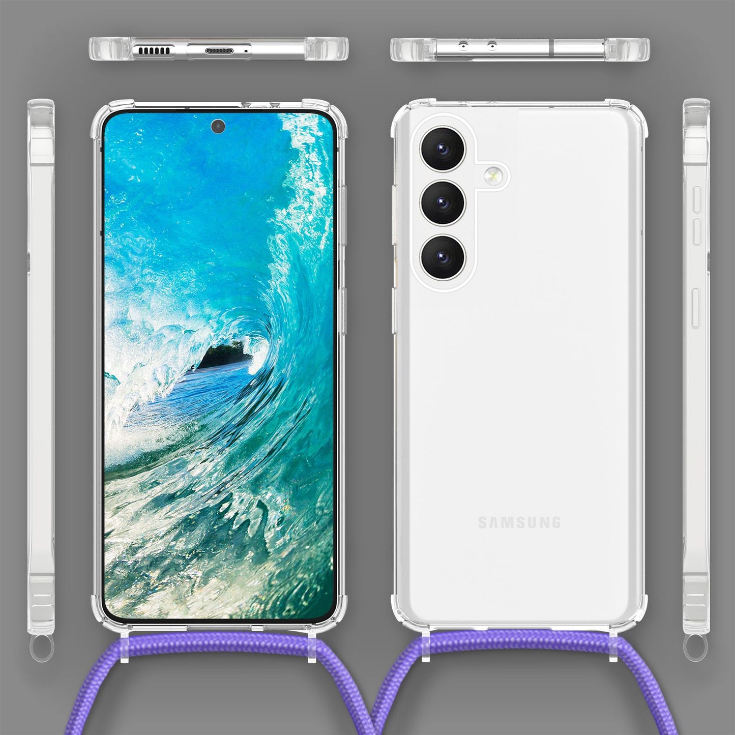 Etui na ramię NALIA Galaxy S24 Plus – przezroczyste, z regulowaną długością paska, lekkie, kompatybilne z modelem S24 Plus