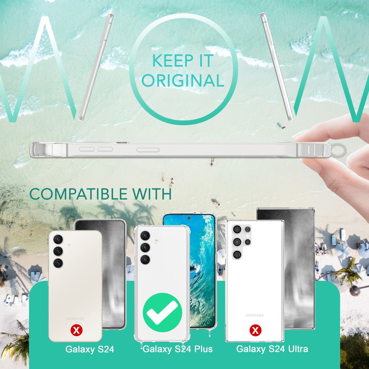 Etui na ramię NALIA Galaxy S24 Plus – przezroczyste, z regulowaną długością paska, lekkie, kompatybilne z modelem S24 Plus