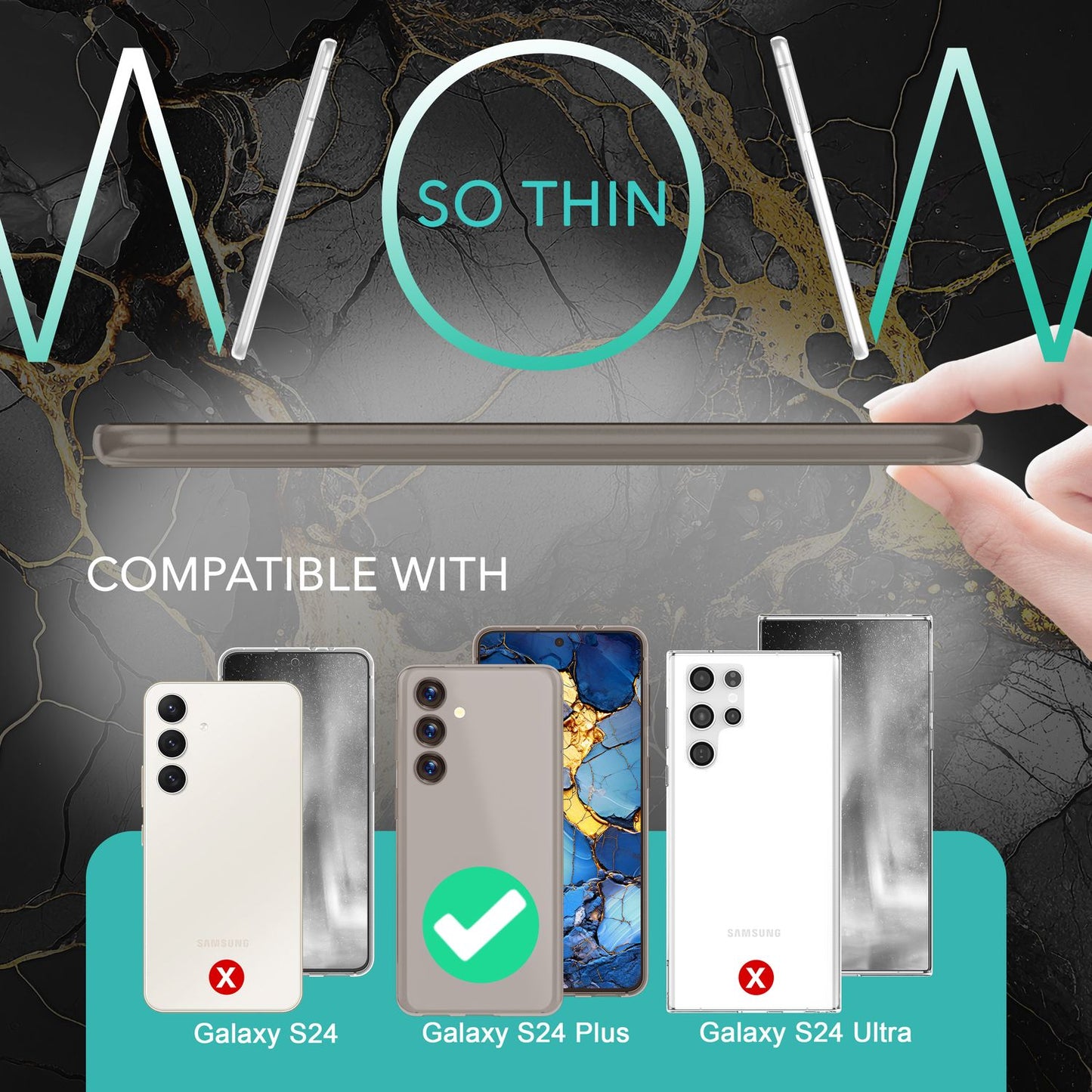 NALIA Extrem Dünnes Hardcase für Samsung Galaxy S24 Plus Hülle, 0,3mm Ultra Schlanke Schutzhülle, Extra Slim Cover Matt