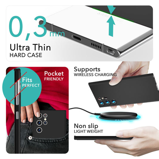 NALIA Extrem Dünnes Hardcase für Samsung Galaxy S24 Ultra Hülle, 0,3mm Ultra Schlanke Schutzhülle Slim