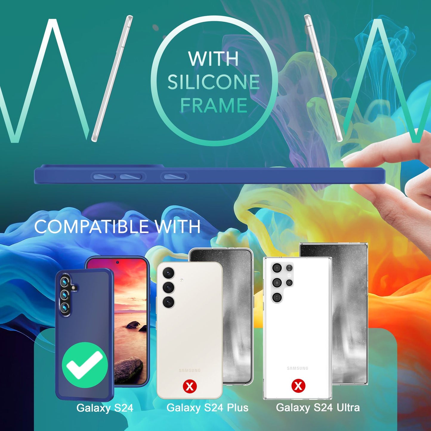 NALIA Matte Hybrid Schutzhülle für Samsung Galaxy S24 Hülle, Semi-Transparente Stoßfeste Harte Rückseite & Schutz-Rahmen